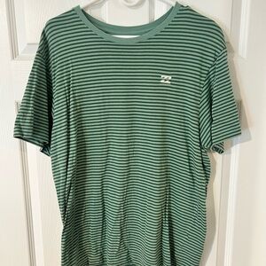 Billabong Green Striped Tee